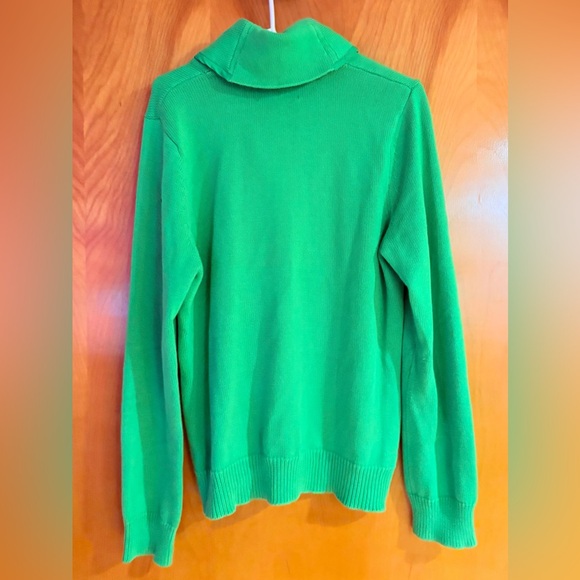 Vintage Ralph Lauren Active Shawl Collar 100% Cotton Kelly Green Sweater - Picture 2 of 11